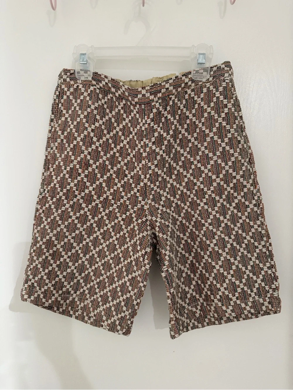 Women’s Brown & Cream Textured Flat-Front Shorts